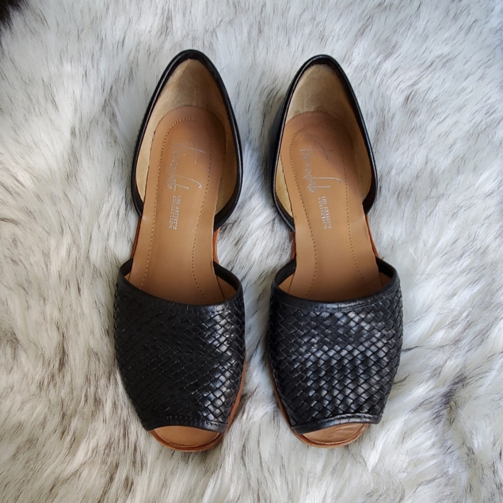 Franco Sarto woven sandals black leather 5M